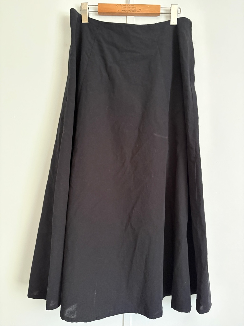 Muji Black Midi A-Line Skirt M